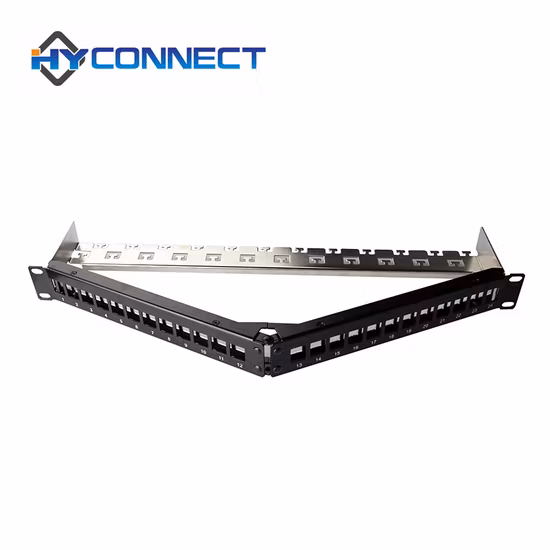 Panel de conexión en blanco en ángulo de 24 puertos FTP
